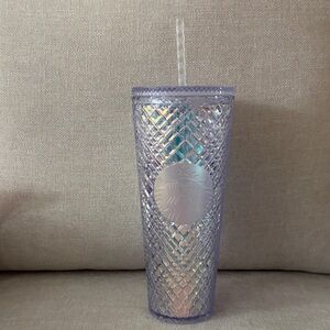 Starbucks Holographic Purple Tumbler with Straw